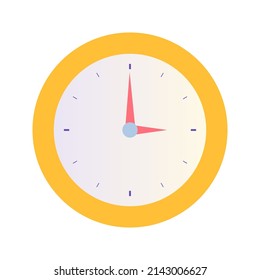 Time Watch Isolated. Vector Illustration of Clock.