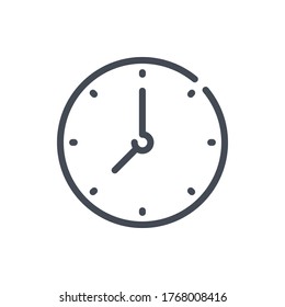 Time and Watch line icon. Clock vector outline sign.