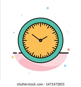 Time, Watch, Minutes, Timer Abstract Flat Color Icon Template