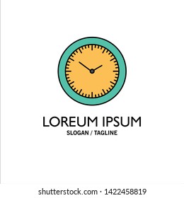 Time, Watch, Minutes, Timer Business Logo Template. Flat Color