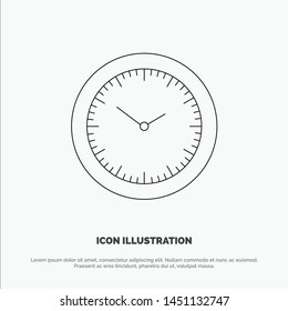 Time, Watch, Minutes, Timer Line Icon Vector