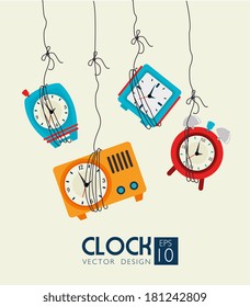 time watch over beige background vector illustration