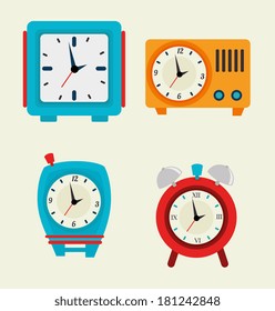 time watch over beige background vector illustration
