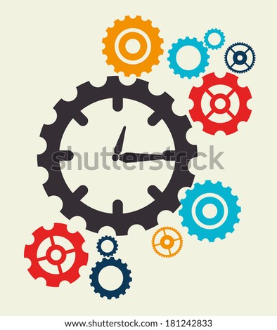 time watch over beige background vector illustration