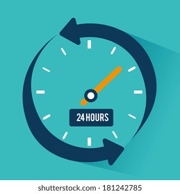 time watch over blue background vector illustration