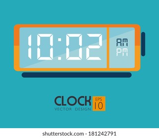 time watch over blue background vector illustration