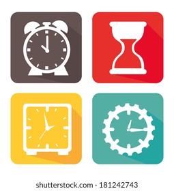 time watch over white background vector illustration