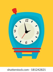 time watch over yellow background vector illustration