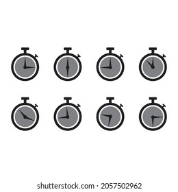 time watch, stopwatch Icon vector Line on white background image for web, presentation, logo, Icon Symbol. 
