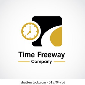 Time way of street abstract vector and logo design or template professional business icon of company identity symbol concept