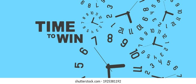 Time to win sign on white background