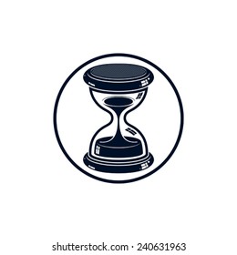 Time without end conceptual icon, web design element. 3d antique hourglass isolated on white. Time management idea.