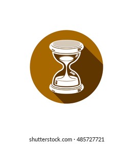 Time without end conceptual icon, web design element. 3d antique hourglass isolated on white. Time management idea.

