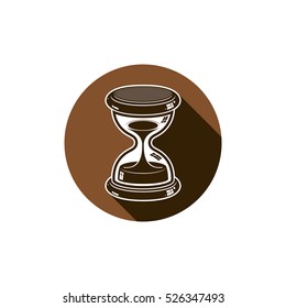 Time without end conceptual icon, web design element. 3d antique hourglass isolated on white. Time management idea.