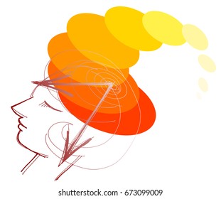 Time woman, concept vector illustration about past and future.