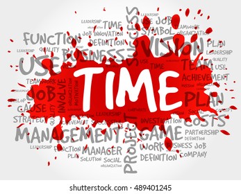 TIME word cloud collage, business concept background