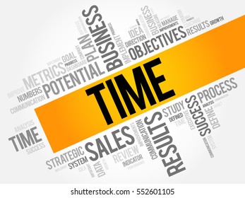TIME word cloud collage, business concept background