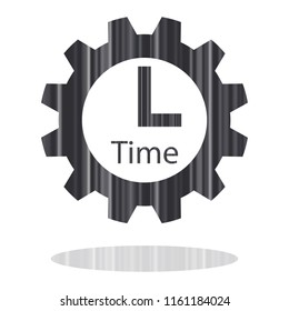 time to work, clock gear icon