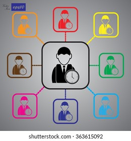 Time for work icon - Over time working icon