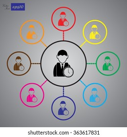 Time for work icon - Over time working icon