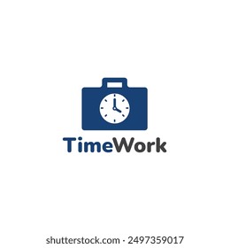 Time Work Logo Design Simple