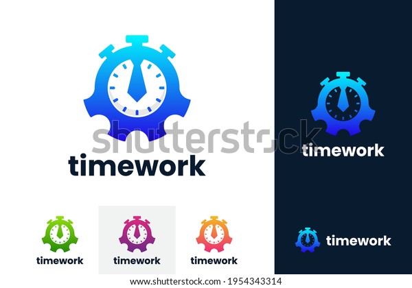 Time Work Logo Design Template Success Stock Vector (Royalty Free ...