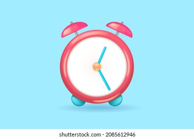 Time to work and perform work, tasks and goals. 3D vector realistic illustration of vector clock