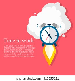 Time To Work. Time Is Running Out. Vector Design 