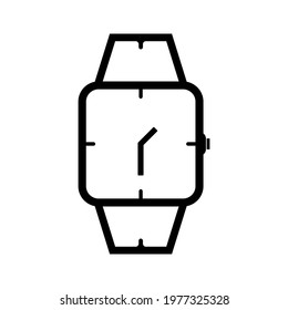Time wristwatch icon. Clock pictogram. Flat symbol for web. Line stroke. Isolated on white background. Vector eps10