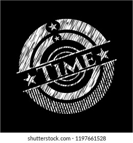 Time written with chalkboard texture
