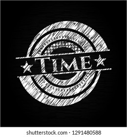 Time written with chalkboard texture