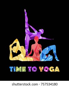 time to yoga. color vector backgroud