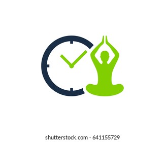 Time Yoga Icon Logo Design Element