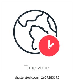 Time Zone and clock icon concept