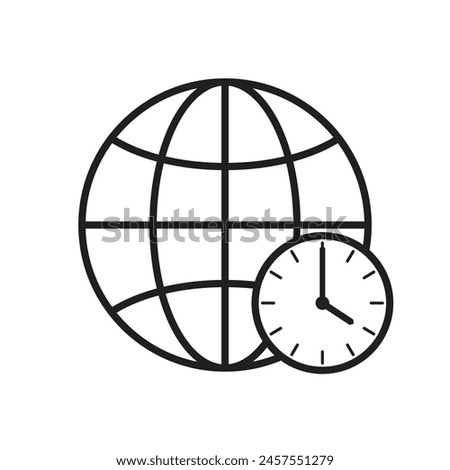 time zone globe and clock icon