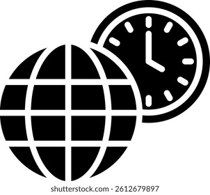 Time Zone Icon Glyph Vector Illustration