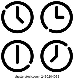 time zone icon with outline style