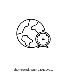icono de la línea de zona horaria. Los signos y símbolos se pueden utilizar para web, logotipo, aplicación móvil, interfaz de usuario, UX