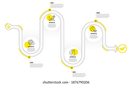 Time zone, Phone insurance and Quick tips line icons set. Timeline plan infograph. 5g statistics sign. World clock, Full coverage, Helpful tricks. Wifi chart. Technology set. Vector