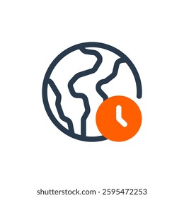 Time Zone for Study Abroad Vector Icon