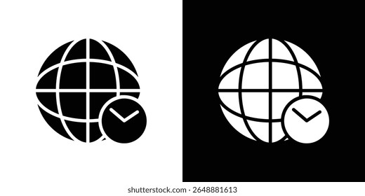 Zeitzonen-Symbol eines flachen Formatvektors