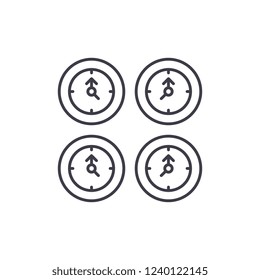 Time zones line icon concept. Time zones vector linear illustration, symbol, sign