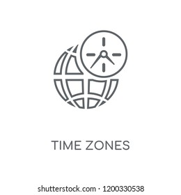 Time Zones linear icon. Time Zones concept stroke symbol design. Thin graphic elements vector illustration, outline pattern on a white background, eps 10.