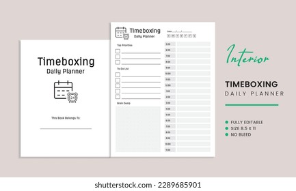 Timeboxing Daily Planner Kdp Interior Template