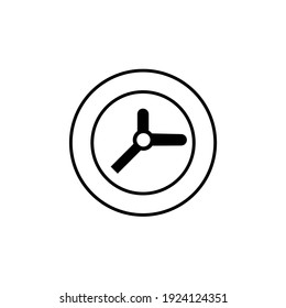tiempo, reloj o logotipo de alarma vektor simple desain fondo blanco