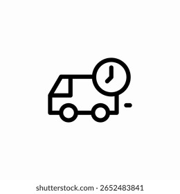 timed delivery truck icon sign vector