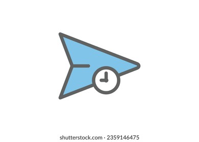 Timed . Icon. Communication. Vector Icon. Icon related to Communication. Suitable for web site design, app, user interfaces. Flat line icon style. Simple vector design editable
