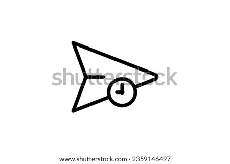 Timed . Icon. Communication. Vector Icon. Icon related to Communication. Suitable for web site design, app, user interfaces. Line icon style. Simple vector design editable