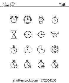 Timeflat icon set. Collection of high quality outline symbols for web design, mobile app. Time vector thin line icons or logo. - Shutterstock ID 572364106