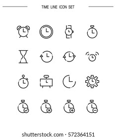 Timeflat icon set. Collection of high quality outline symbols for web design, mobile app. Time vector thin line icons or logo. - Shutterstock ID 572364151